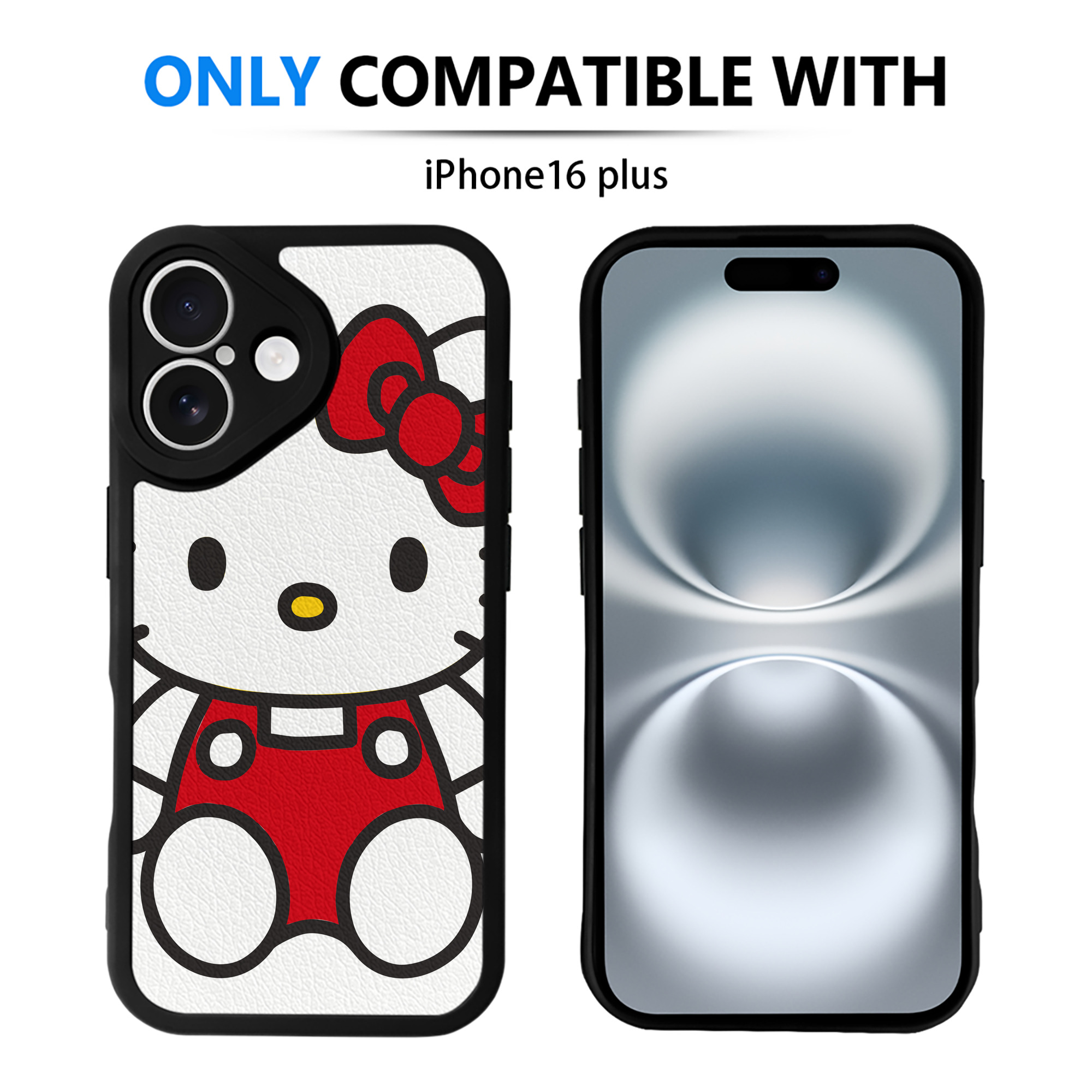 （画像用） Hello Kitty ハローキティ 【iPhone 16シリーズ対応】シリコンスマホケース（レザー調） 材質：シリコン